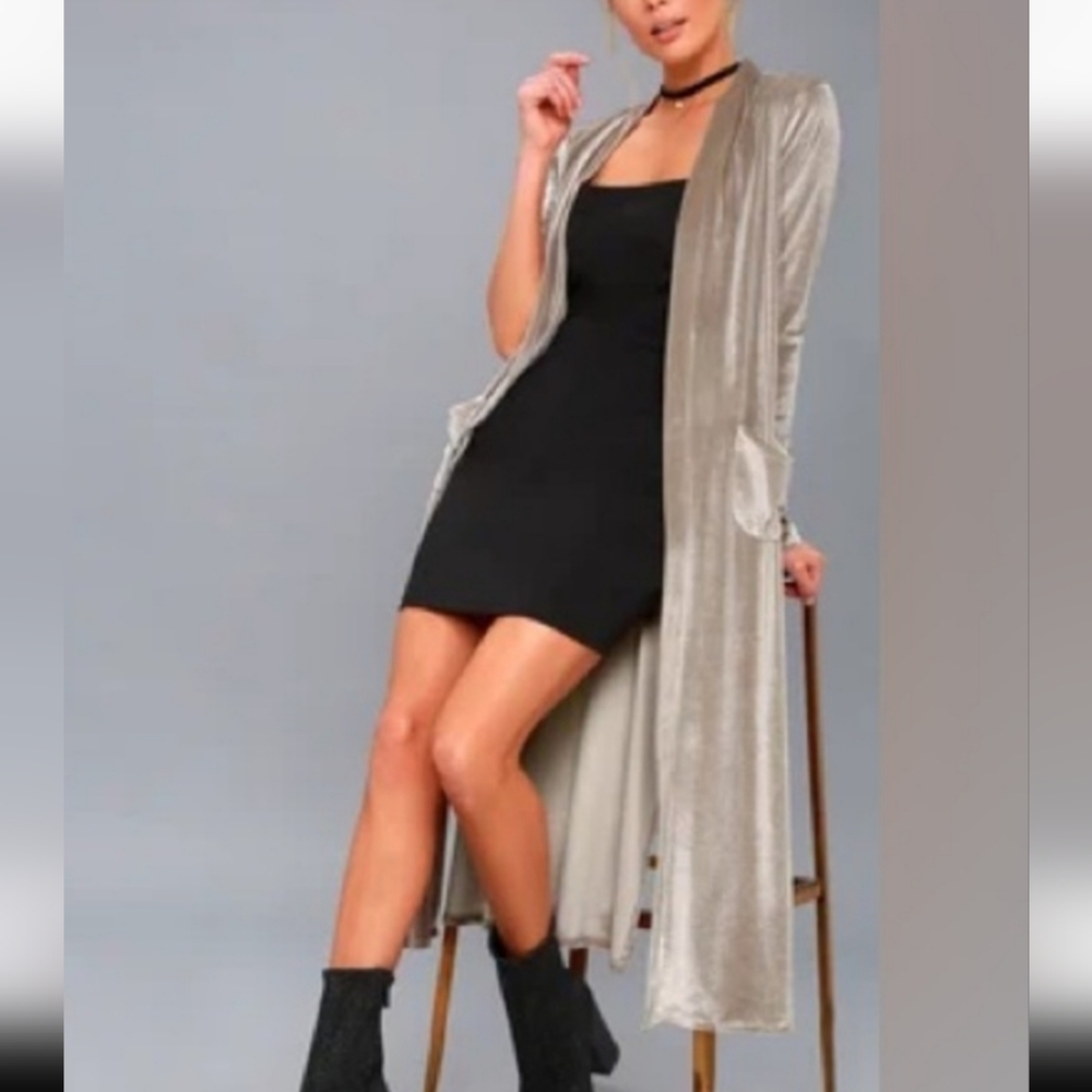 Young Fabulous & Broke Luxe Velvet Duster-Cream
